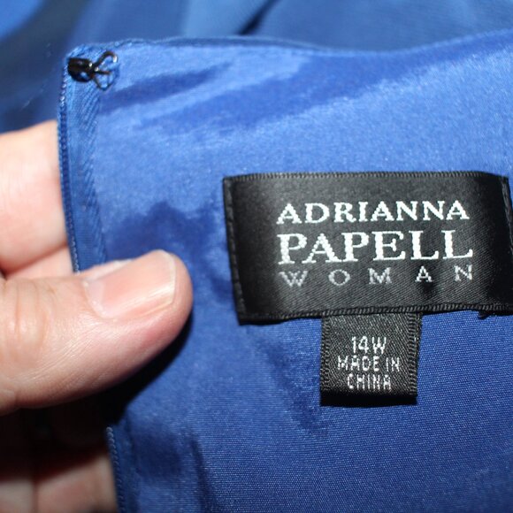 Adriana Papell Woman Saphire Evening Dress Plus Size 14 - Picture 9 of 10